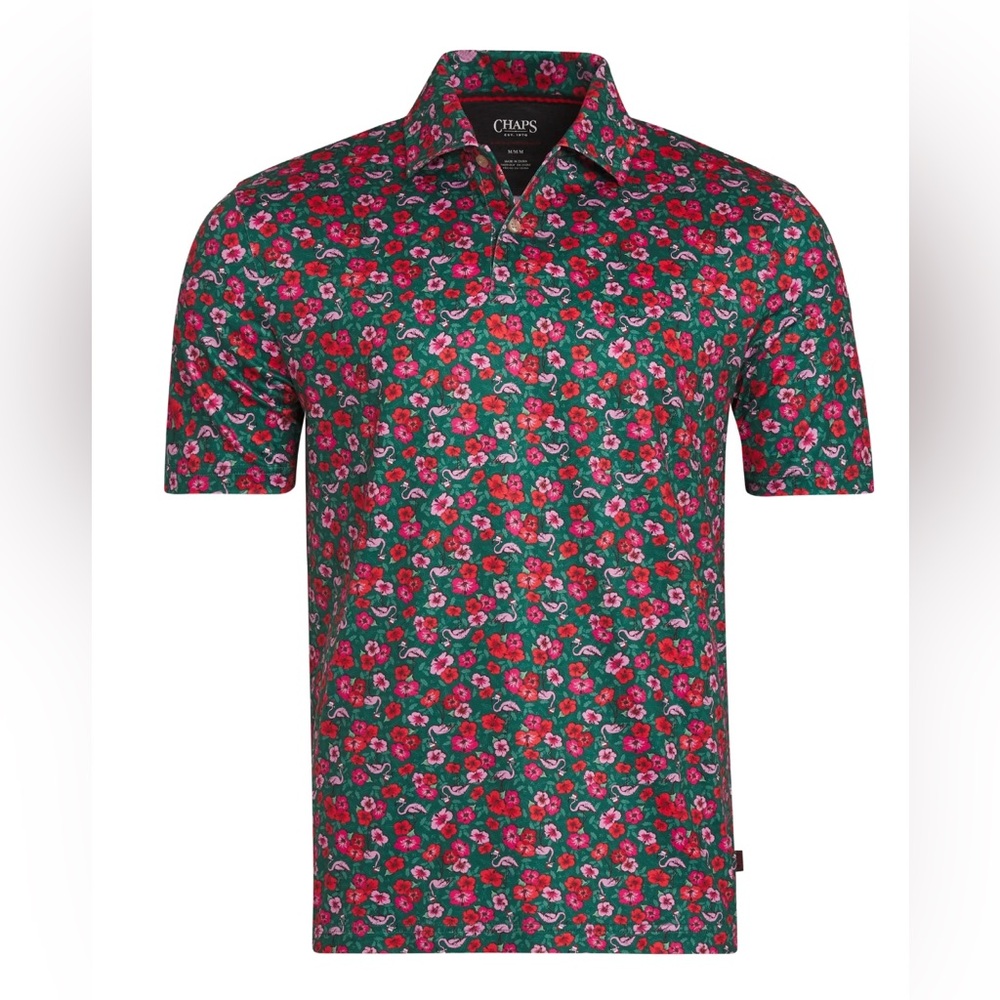 Chaps Men's & Big Men's Holiday and Christmas Printed Performance Polos, Size S